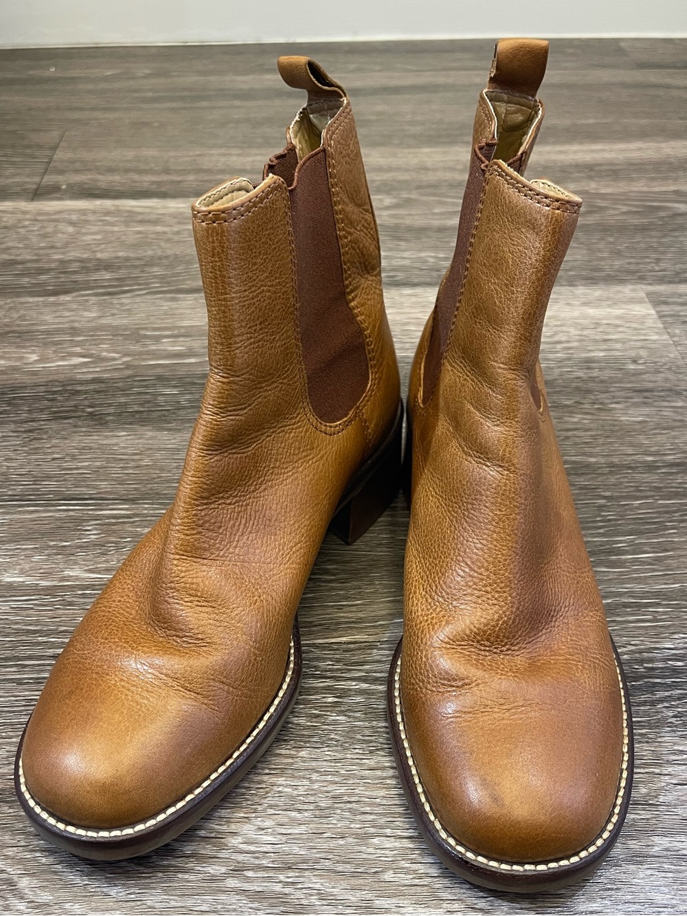 Brown Leather Ankle Boots - Classic Tan